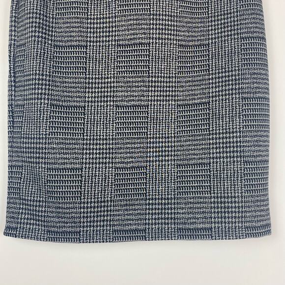 New Loft Gray Black Check Pencil Skirt Elastic Waist Womens Size Small - Picture 5 of 12